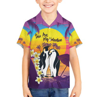 Hawaii Penguin Couple Family Matching Summer Maxi Dress and Hawaiian Shirt You Are My Valentine - Tropical Sunset Vibes LT14 Son's Shirt Purple - Polynesian Pride