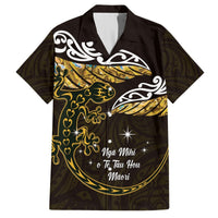 New Zealand Matariki Hawaiian Shirt Maori New Year Silver Fern And Lizard - Gold LT14 Gold - Polynesian Pride
