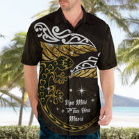 New Zealand Matariki Hawaiian Shirt Maori New Year Silver Fern And Lizard - Gold LT14 - Polynesian Pride