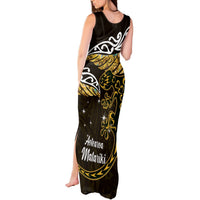 New Zealand Matariki Tank Maxi Dress Maori New Year Silver Fern And Lizard - Gold LT14 - Polynesian Pride
