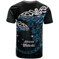 New Zealand Matariki T Shirt Maori New Year Silver Fern And Lizard - Turquosie