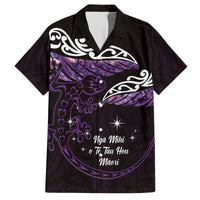 New Zealand Matariki Hawaiian Shirt Maori New Year Silver Fern And Lizard - Purple LT14 Purple - Polynesian Pride