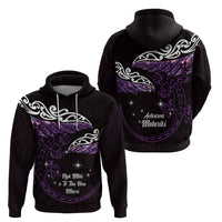 New Zealand Matariki Zip Hoodie Maori New Year Silver Fern And Lizard - Purple LT14 - Polynesian Pride