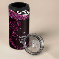 New Zealand Matariki 4 in 1 Can Cooler Tumbler Maori New Year Silver Fern And Lizard - Pink LT14 - Polynesian Pride