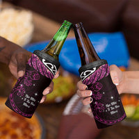 New Zealand Matariki 4 in 1 Can Cooler Tumbler Maori New Year Silver Fern And Lizard - Pink LT14 - Polynesian Pride