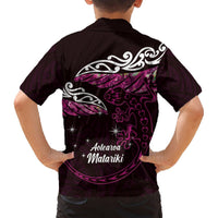 New Zealand Matariki Hawaiian Shirt Maori New Year Silver Fern And Lizard - Pink LT14 - Polynesian Pride