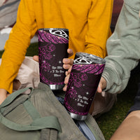 New Zealand Matariki Tumbler Cup Maori New Year Silver Fern And Lizard - Pink
