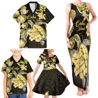 Personalised Aloha Hawaii Oahu Island Family Matching Tank Maxi Dress and Hawaiian Shirt Gathering Place Sea Turtle Ilima Flowers LT14 - Polynesian Pride