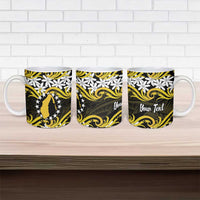 Personalised Cook Islands Aitutaki Ceramic Mug Tiare Maori Polynesian Waves Tattoo