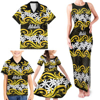 Personalised Cook Islands Aitutaki Family Matching Tank Maxi Dress and Hawaiian Shirt Tiare Maori Polynesian Waves Tattoo LT14 - Polynesian Pride