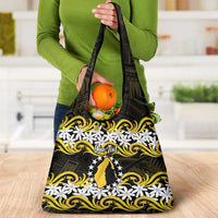 Personalised Cook Islands Aitutaki Grocery Bag Tiare Maori Polynesian Waves Tattoo