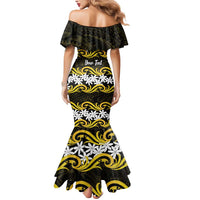 Personalised Cook Islands Aitutaki Mermaid Dress Tiare Maori Polynesian Waves Tattoo