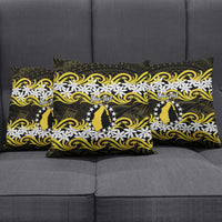 Personalised Cook Islands Aitutaki Pillow Cover Tiare Maori Polynesian Waves Tattoo