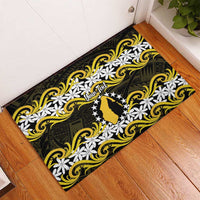 Personalised Cook Islands Aitutaki Rubber Doormat Tiare Maori Polynesian Waves Tattoo