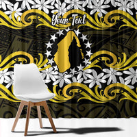 Personalised Cook Islands Aitutaki Window Curtain Tiare Maori Polynesian Waves Tattoo