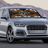 Personalised Cook Islands Rakahanga Auto Sun Shade Tiare Maori Polynesian Waves Tattoo