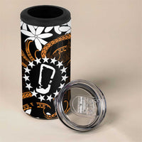 Personalised Cook Islands Rakahanga 4 in 1 Can Cooler Tumbler Tiare Maori Polynesian Waves Tattoo