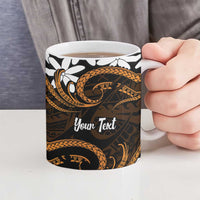 Personalised Cook Islands Rakahanga Ceramic Mug Tiare Maori Polynesian Waves Tattoo