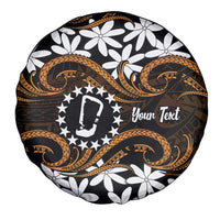 Personalised Cook Islands Rakahanga Spare Tire Cover Tiare Maori Polynesian Waves Tattoo