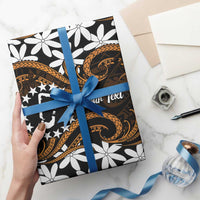 Personalised Cook Islands Rakahanga Wrapping Paper Tiare Maori Polynesian Waves Tattoo