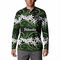 Personalised Cook Islands Palmerston Button Sweatshirt Tiare Maori Polynesian Waves Tattoo