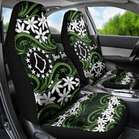 Personalised Cook Islands Palmerston Car Seat Cover Tiare Maori Polynesian Waves Tattoo