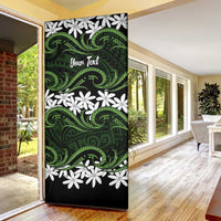 Personalised Cook Islands Palmerston Door Cover Tiare Maori Polynesian Waves Tattoo
