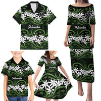 Personalised Cook Islands Palmerston Family Matching Puletasi and Hawaiian Shirt Tiare Maori Polynesian Waves Tattoo LT14 - Polynesian Pride