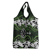 Personalised Cook Islands Palmerston Grocery Bag Tiare Maori Polynesian Waves Tattoo