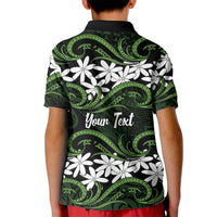 Personalised Cook Islands Palmerston Kid Polo Shirt Tiare Maori Polynesian Waves Tattoo