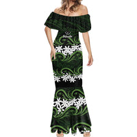 Personalised Cook Islands Palmerston Mermaid Dress Tiare Maori Polynesian Waves Tattoo