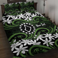 Personalised Cook Islands Palmerston Quilt Bed Set Tiare Maori Polynesian Waves Tattoo