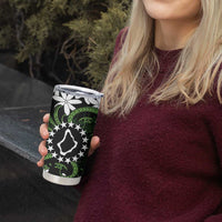 Personalised Cook Islands Palmerston Tumbler Cup Tiare Maori Polynesian Waves Tattoo