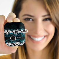 Personalised Cook Islands Penrhyn Atoll AirPods Case Tiare Maori Polynesian Waves Tattoo