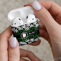 Personalised Cook Islands Mitiaro AirPods Case Tiare Maori Polynesian Waves Tattoo