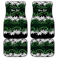 Personalised Cook Islands Mitiaro Car Mats Tiare Maori Polynesian Waves Tattoo