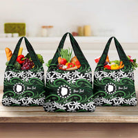 Personalised Cook Islands Mitiaro Grocery Bag Tiare Maori Polynesian Waves Tattoo