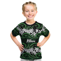Personalised Cook Islands Mitiaro Kid T Shirt Tiare Maori Polynesian Waves Tattoo