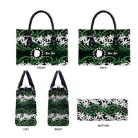 Personalised Cook Islands Mitiaro Leather Bag Tiare Maori Polynesian Waves Tattoo