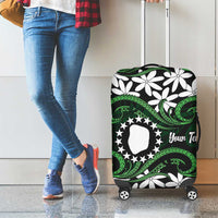 Personalised Cook Islands Mitiaro Luggage Cover Tiare Maori Polynesian Waves Tattoo