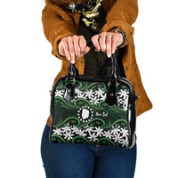 Personalised Cook Islands Mitiaro Shoulder Handbag Tiare Maori Polynesian Waves Tattoo