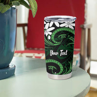 Personalised Cook Islands Mitiaro Tumbler Cup Tiare Maori Polynesian Waves Tattoo