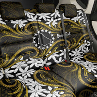 Personalised Cook Islands Manihiki Back Car Seat Cover Tiare Maori Polynesian Waves Tattoo