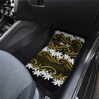 Personalised Cook Islands Manihiki Car Mats Tiare Maori Polynesian Waves Tattoo