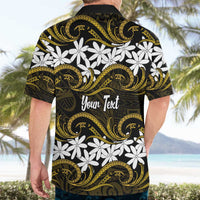 Personalised Cook Islands Manihiki Hawaiian Shirt Tiare Maori Polynesian Waves Tattoo