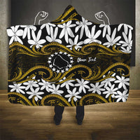 Personalised Cook Islands Manihiki Hooded Blanket Tiare Maori Polynesian Waves Tattoo