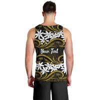 Personalised Cook Islands Manihiki Men Tank Top Tiare Maori Polynesian Waves Tattoo
