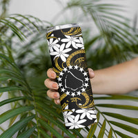 Personalised Cook Islands Manihiki Skinny Tumbler Tiare Maori Polynesian Waves Tattoo