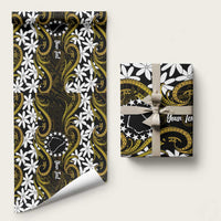 Personalised Cook Islands Manihiki Wrapping Paper Tiare Maori Polynesian Waves Tattoo