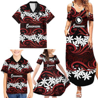 Personalised Cook Islands Atiu Enuamanu Family Matching Summer Maxi Dress and Hawaiian Shirt Tiare Maori Polynesian Waves Tattoo LT14 - Polynesian Pride